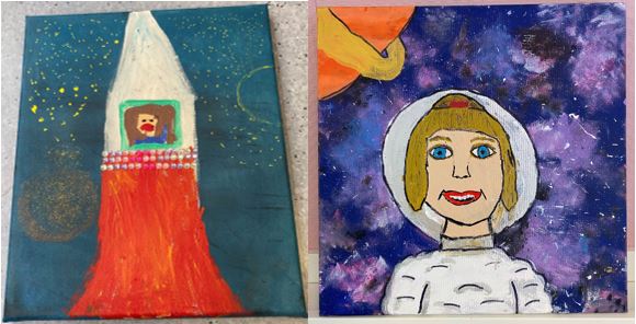 Ab in den Weltraum! (Acrylmalerei)