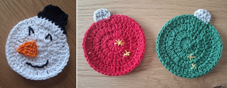 Kugel- und Schneemannuntersetzer