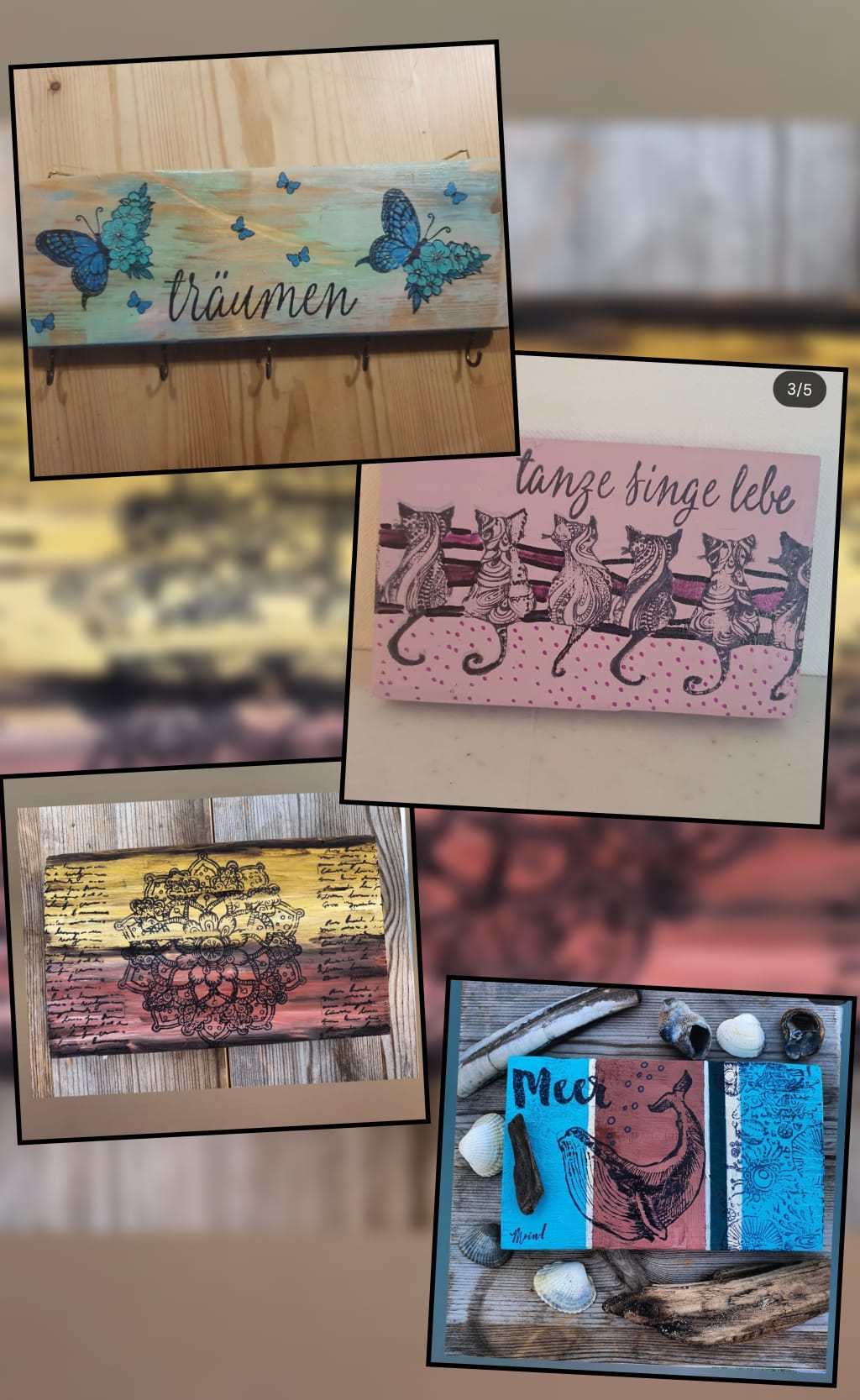 Workshop Holzbrett mit Acryl, Stempeln, Haken - Jugendliche ab 12 Jahren
